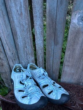 Privo Light Blue Leather Athletic Women’s Sandal Sneakers